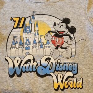 Disney Parks Crop Top Hoodie W/Tie Front. Gray Sm